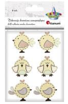 Opakowanie Drewniane ptaszki 42x38/36x37/42x37mm mix 6szt