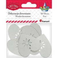 Opakowanie Drewniane serca ażurowe 50x50mm białe 6szt