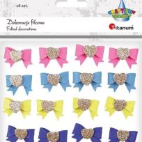 Opakowanie Filcowe kokardy 3D samoprzylepne 30x20mm mix 16szt