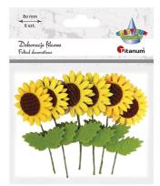 Opakowanie Filcowe słoneczniki 3D 80mm żółte 6szt