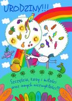 Opakowanie Karnet B6 Urodziny - Tęcza