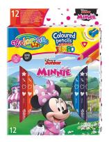 Opakowanie Kredki ołówkowe trójkątne jumbo Colorino Kids 13 kolorów 12 sztuk z temperówką Minnie