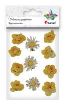 Opakowanie Kwiaty papierowe róże żółte, rumianki białe 11szt