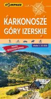 Okładka książki Mapa tur. wodoodporna Karkonosze, Góry Izerskie