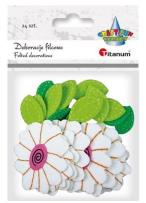 Opakowanie Naklejki filcowe 3D kwiatki, listki mix 24szt