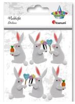 Opakowanie Naklejki filcowe 3D zajączki białe 27x50 mm 6szt