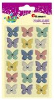 Opakowanie Naklejki papierowe 3D motyle z brokatem mix 18szt