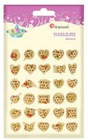 Opakowanie Naklejki papierowe 3D serca motyle mix rozm. 30szt