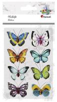 Opakowanie Naklejki plastikowe motyle z kryształkami 8szt