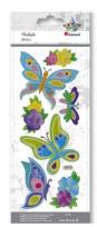 Opakowanie Naklejki wypukłe miękkie motyle, kwiaty 7szt