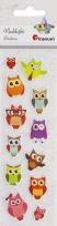 Opakowanie Naklejki wypukłe miękkie sowy 12szt