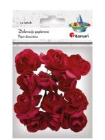 Opakowanie Papierowe róże na druciku różane 22mm 12szt