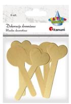 Opakowanie Patyczki drewniane dekoracja serce 6szt