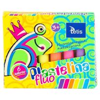 Opakowanie Plastelina Tetis fluorescencyjna 6 kolorów 15g