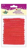 Opakowanie Pompony 6mm na taśmie 1,7m czerwone 24szt