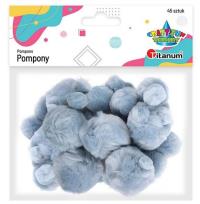 Opakowanie Pompony akrylowe szare mix rozmiarów 45szt