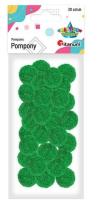Opakowanie Pompony poliestrowe 25mm zielone 30szt