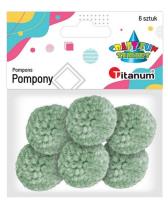 Opakowanie Pompony włóczkowe 3cm jasnozielone 6szt