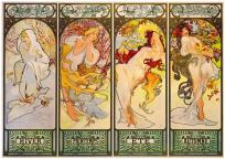 Opakowanie Puzzle 1000 Cztery sezony, Alfons Mucha, 1900