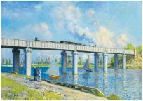 Opakowanie Puzzle 1000 Widok na most kolejowy w Argenteuil