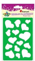 Opakowanie Szablon plastikowy serca 148x105mm zielono-fiolet