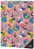 Opakowanie Teczka A4 cienka z gumką Peacock różowa MILAN