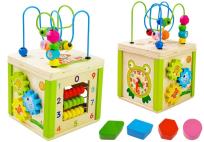 Opakowanie Drewniana Kostka Edukacyjna Labirynt i Koraliki