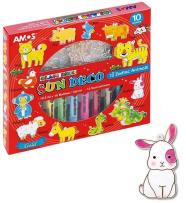 Opakowanie Farby witrażowe 10 kolorów zwierzęta AMOS