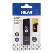 Opakowanie Grafity MILAN 2B 1,3 mm do ołówków automatycznych 12 szt. blister