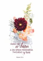 Opakowanie Kartka - Raduj się w Panu... - kwiat bordo