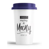 Opakowanie Kubek wysoki z pokrywką - Bądź mężny i mocny