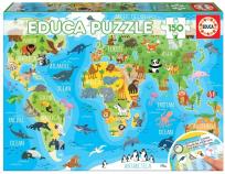 Opakowanie Puzzle 150 Mapa świata dla dzieci (Zwierzęta) G3