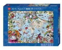 Opakowanie Puzzle 2000 Dziwny świat (Puzzle+plakat)