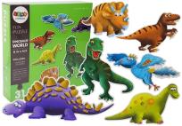 Opakowanie Puzzle Świat Dinozaurów 31 elementów 6 Dinozaurów Diplodok Tyranozaur