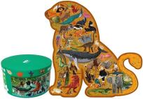 Opakowanie Puzzle Świat Zwierząt 280 Elementów Okrągłe Pudełko