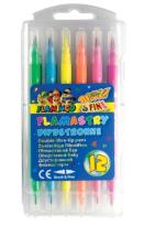 Opakowanie Flamastry flamingo dwustronne spieralne 12 kolorów