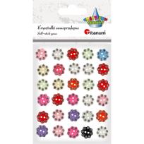 Opakowanie Guziki samoprzylepne kwiatki mix 12mm 30szt