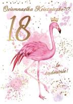 Opakowanie Karnet B6 PR-099 Urodziny 18 flamingi