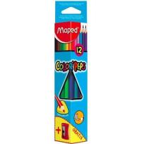 Opakowanie Kredki Colopeps trójkątne 12 kolorów + temperówka