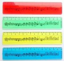 Opakowanie Linijka kolorowa w nuty - 15 cm