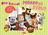 Okładka książki Masza i Niedźwiedź. Podano do stołu. Podkładki pod talerz z zadaniami