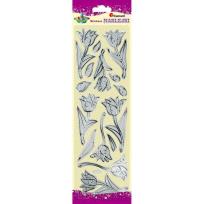 Opakowanie Naklejki foliowe kwiaty przezroczysto-srebrne