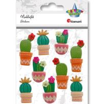 Opakowanie Naklejki wypukłe żywica 3D kaktusy mix 9szt