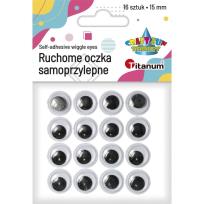 Opakowanie Oczy samoprzylepne bez rzęs 15mm okrągłe 16szt
