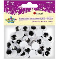 Opakowanie Oczy samoprzylepne bez rzęs 15mm okrągłe 40szt