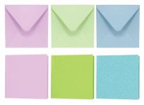 Opakowanie Papeteria 14x14cm korowa 5 kopert + 5 kart