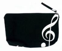 Opakowanie Piórnik kosmetyczka czarny z kluczem wiolinowym