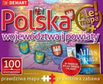 Opakowanie Puzzle Polska-województwa i powiaty+atlas i plakat