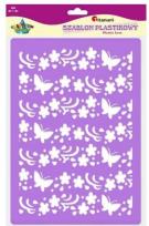 Opakowanie Szablon plastikowy A4 kwiaty, motyle mix fioletowy