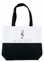 Opakowanie Torba czarno-biała - All I Need Is Music, klucz...